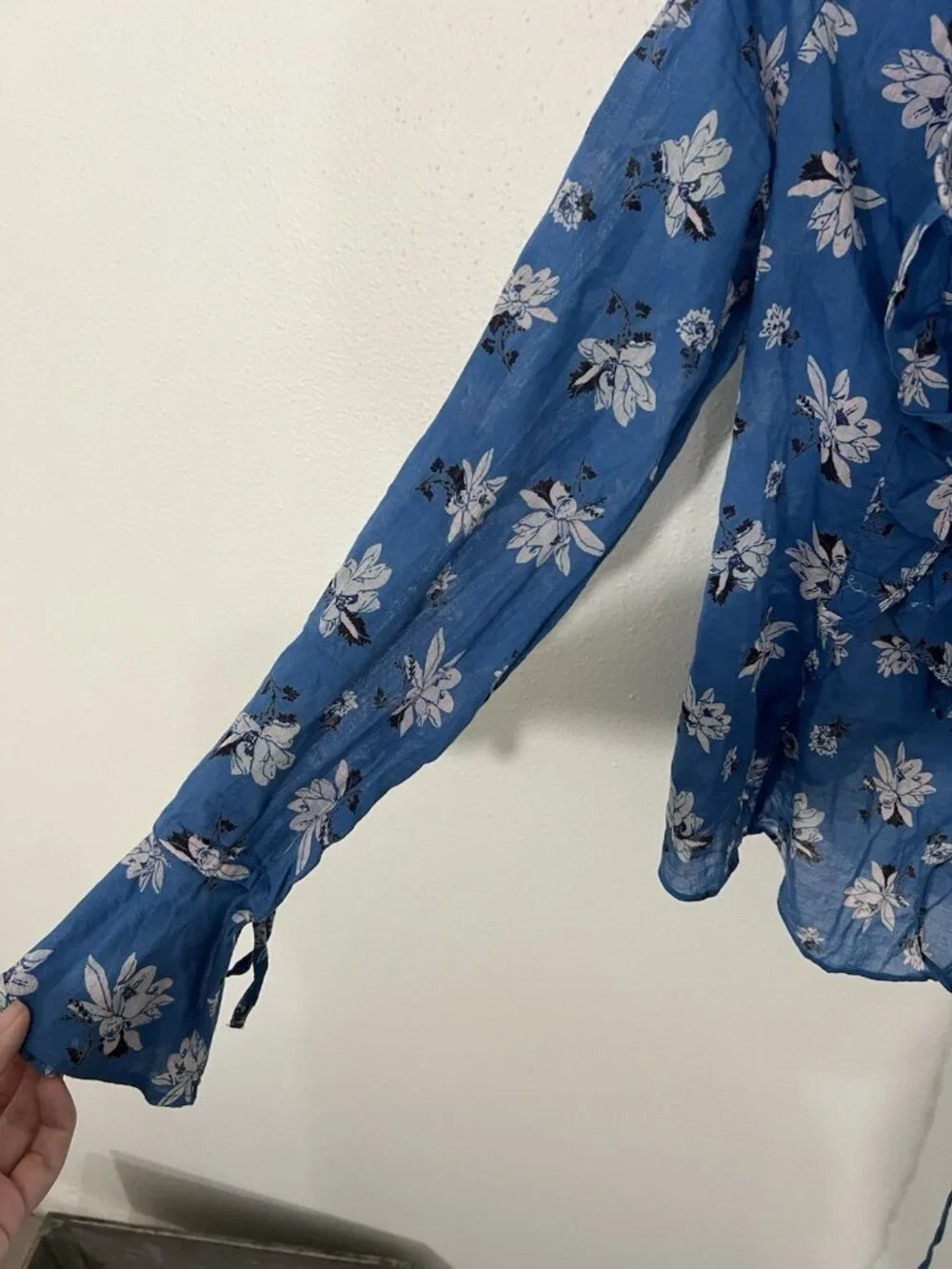 Free People Amanda Ruffle Top In Cool Combo Size XS